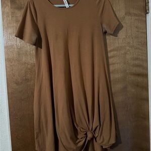Casual Gold Knotted Dress